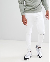 weiße enge Jeans mit Destroyed-Effekten von ASOS DESIGN