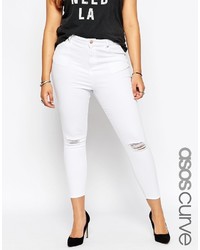 weiße enge Jeans mit Destroyed-Effekten von Asos