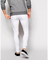 weiße enge Jeans mit Destroyed-Effekten von Asos