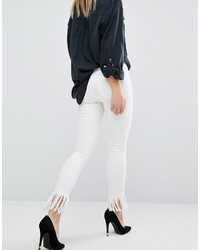 weiße enge Jeans mit Destroyed-Effekten von Blank NYC