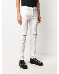 weiße enge Jeans mit Destroyed-Effekten von Givenchy