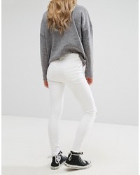 weiße enge Jeans mit Destroyed-Effekten von New Look