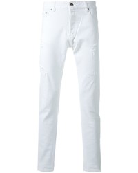 weiße enge Jeans mit Destroyed-Effekten von Hl Heddie Lovu