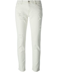 weiße enge Jeans mit Destroyed-Effekten von IRO