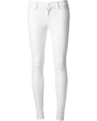 weiße enge Jeans mit Destroyed-Effekten von J Brand