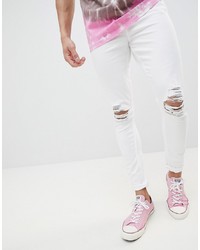 weiße enge Jeans mit Destroyed-Effekten von Jaded London