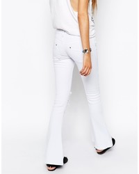 weiße enge Jeans mit Destroyed-Effekten von N.