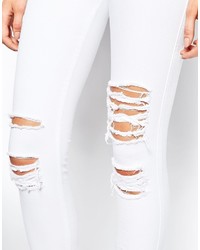 weiße enge Jeans mit Destroyed-Effekten von Tripp
