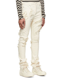 weiße enge Jeans mit Destroyed-Effekten von Rick Owens DRKSHDW
