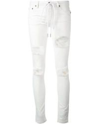 weiße enge Jeans mit Destroyed-Effekten von Off-White