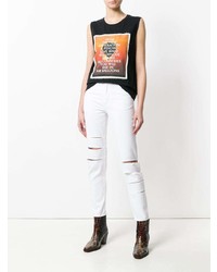 weiße enge Jeans mit Destroyed-Effekten von EACH X OTHER