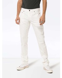 weiße enge Jeans mit Destroyed-Effekten von Saint Laurent