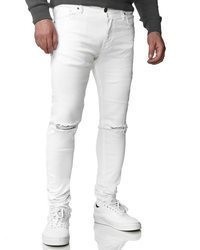 weiße enge Jeans mit Destroyed-Effekten von Tazzio