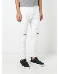 weiße enge Jeans mit Flicken von DSQUARED2