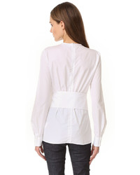 weiße Bluse mit Falten von Dsquared2