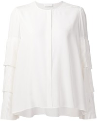 weiße Seide Bluse mit Falten von Co