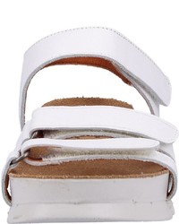 weiße flache Sandalen aus Leder von Art