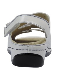 weiße flache Sandalen aus Leder von Berkemann