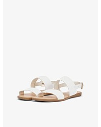 weiße flache Sandalen aus Leder von Bianco