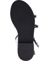 weiße flache Sandalen aus Leder von Bronx