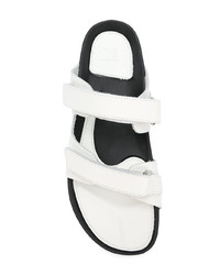 weiße flache Sandalen aus Leder von Y's