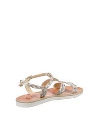 weiße flache Sandalen aus Leder von Double You