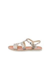 weiße flache Sandalen aus Leder von Double You