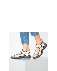 weiße flache Sandalen aus Leder von Ecco