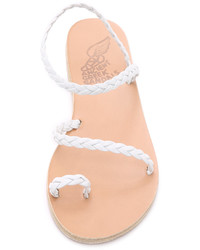 weiße flache Sandalen aus Leder von Ancient Greek Sandals