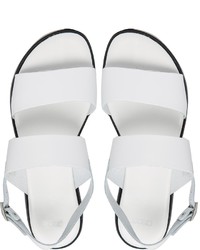 weiße flache Sandalen aus Leder von Asos