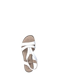 weiße flache Sandalen aus Leder von Jana