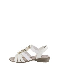 weiße flache Sandalen aus Leder von Jane Klain