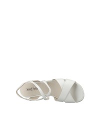 weiße flache Sandalen aus Leder von Josef Seibel