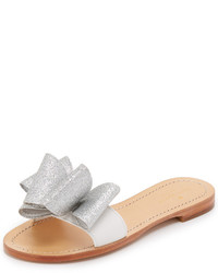 weiße flache Sandalen aus Leder von Kate Spade