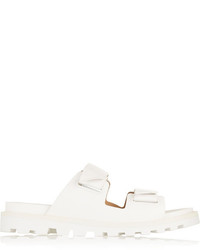 weiße flache Sandalen aus Leder von Marc by Marc Jacobs