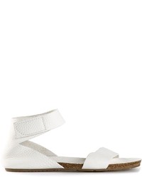 weiße flache Sandalen aus Leder von Pedro Garcia