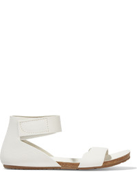 weiße flache Sandalen aus Leder von Pedro Garcia