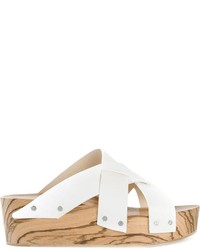 weiße flache Sandalen aus Leder von Proenza Schouler