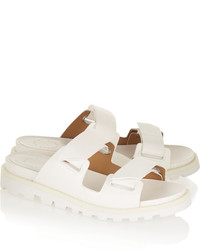 weiße flache Sandalen aus Leder von Marc by Marc Jacobs