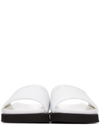 weiße flache Sandalen aus Leder von Giuseppe Zanotti