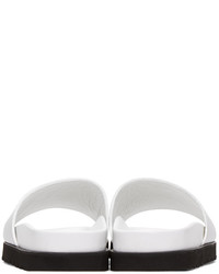 weiße flache Sandalen aus Leder von Giuseppe Zanotti