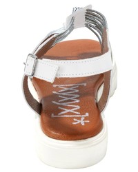 weiße flache Sandalen aus Leder von Xyxyx