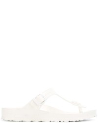 weiße flache Sandalen von Birkenstock