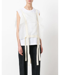 weiße Seide Bluse mit Fransen von Maison Margiela