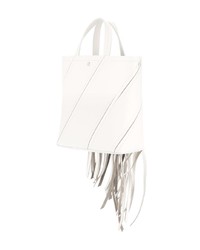 weiße Shopper Tasche aus Leder mit Fransen von Proenza Schouler