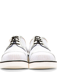 weiße geflochtene Leder Derby Schuhe von Nicholas Kirkwood