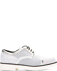 weiße geflochtene Leder Derby Schuhe von Nicholas Kirkwood