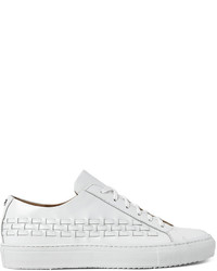 weiße geflochtene Leder niedrige Sneakers von Oamc