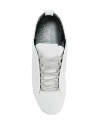 weiße geflochtene Leder niedrige Sneakers von Alexander Smith