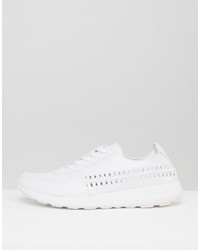 weiße geflochtene Turnschuhe von Asos